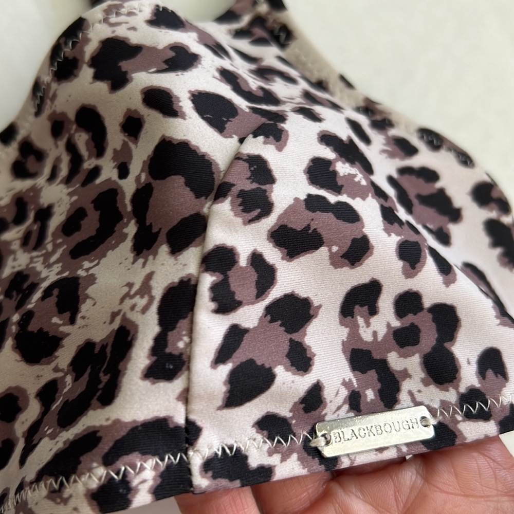 BLACKBOUGH Bikini Top Swim‎ Bathing suit Leopard Animal Print Straps Handmade SM - Picture 8 of 9